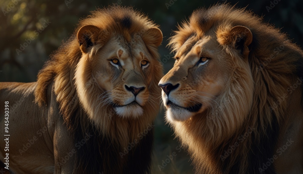 Majestic Lions in Portrait Majestic Lions in Portrait