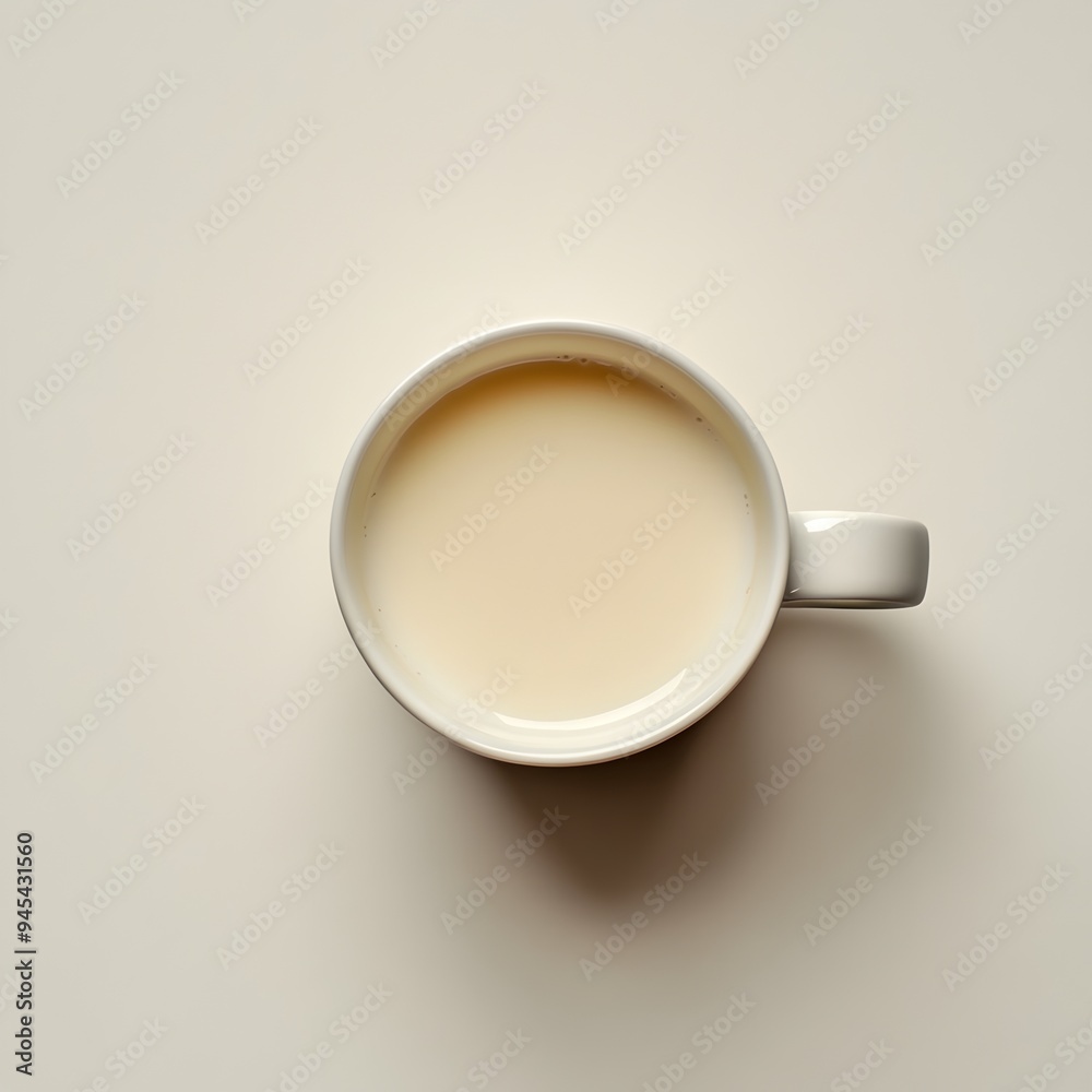 A pristine ceramic cup filled with creamy tangy buttermilk placed at the center of a light minimalist background This classic dairy drink offers a refreshing and nutritious option for breakfast A pristine ceramic cup filled with creamy tangy buttermilk placed at the center of a light minimalist background This classic dairy drink offers a refreshing and nutritious option for breakfast