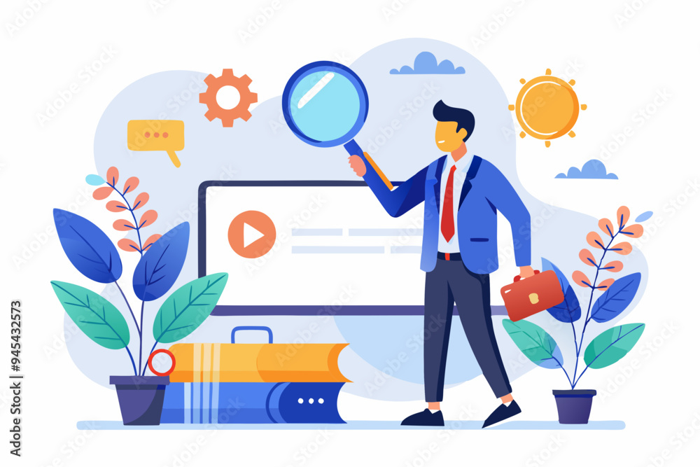 Search or discover new information, find new job or career available, research and analyze information, SEO website optimization, searching concept, businessman search new job on virtual search box.
Search or discover new information, find new job or career available, research and analyze information, SEO website optimization, searching concept, businessman search new job on virtual search box.