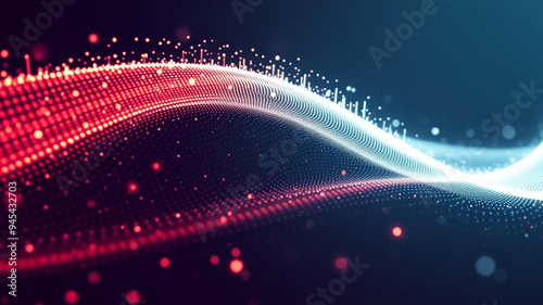 Abstract futuristic - technology with polygonal shapes on dark blue background.