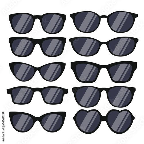 Black Geek Glasses Vector Illustration