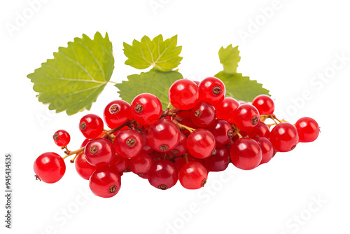 High-resolution redcurrant isolated on transparent background, perfect for culinary design projects, healthy recipes, and organic produce illustrations featuring fresh, vibrant red berries