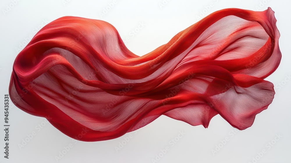 ethereal red silk fabric frozen in midair elegant folds and ripples catching light deep crimson hues against stark white background highspeed photography ethereal red silk fabric frozen in midair elegant folds and ripples catching light deep crimson hues against stark white background highspeed photography