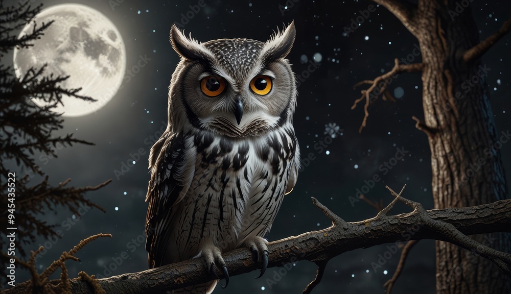 Majestic Owl Under Moonlight Majestic Owl Under Moonlight