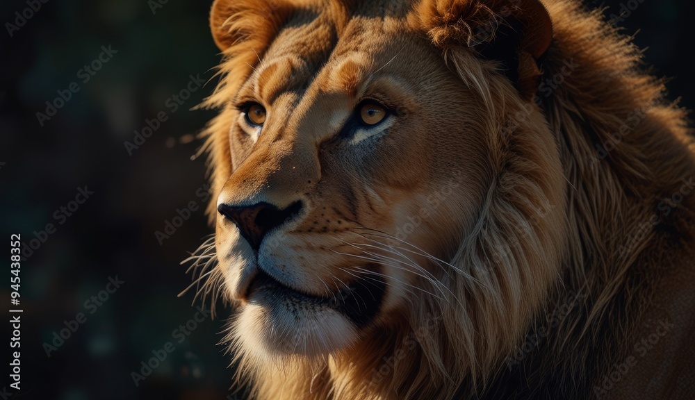 Fototapeta premium Majestic Lion Portrait Close-Up