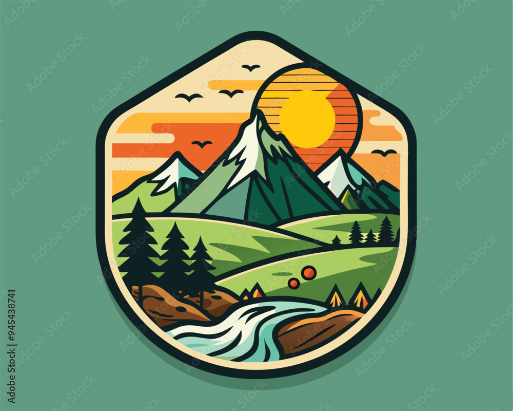 nature t shirt and sticker design vector illustration nature t shirt and sticker design vector illustration