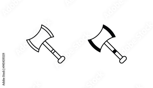 Axe icon design with white background stock illustration