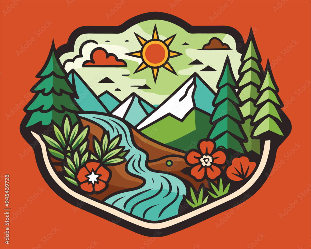 nature t shirt and sticker design vector illustration nature t shirt and sticker design vector illustration