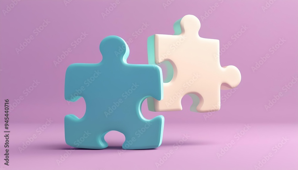 Colorful puzzle pieces on a soft background symbolize problem-solving and creativity in a modern, minimalistic style. Colorful puzzle pieces on a soft background symbolize problem-solving and creativity in a modern, minimalistic style.