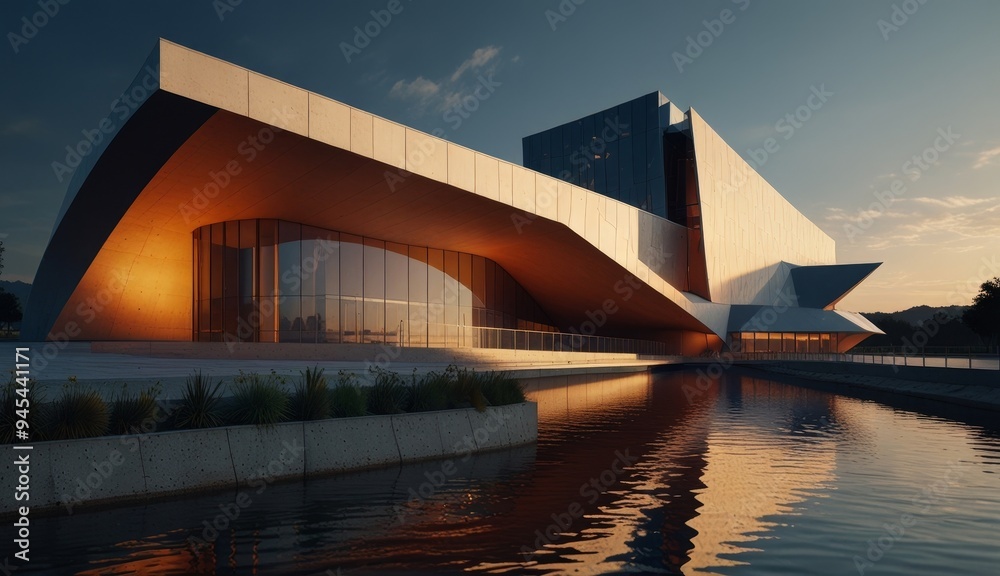 Fototapeta premium Modern Architecture with Reflection