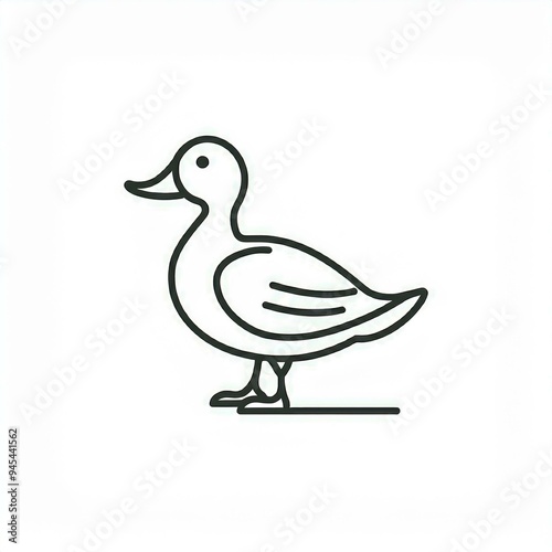 duck black icon isolated on white