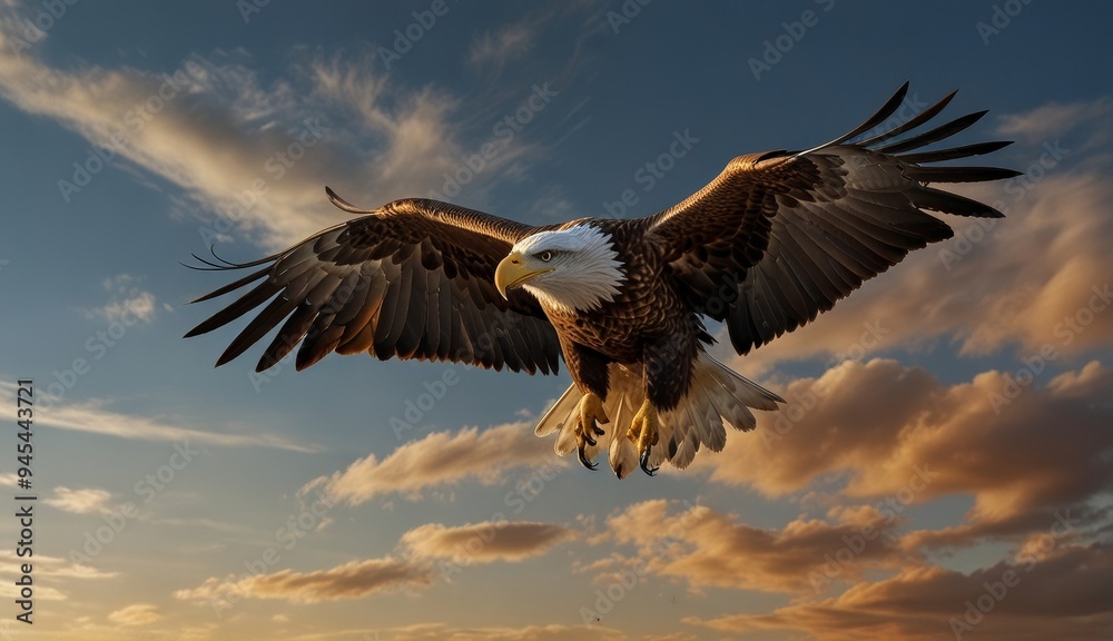 Obraz premium Majestic Bald Eagle in Flight