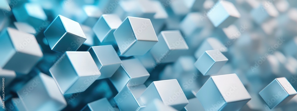 3D rendering of geometric polygonal cubes in the background 3D rendering of geometric polygonal cubes in the background