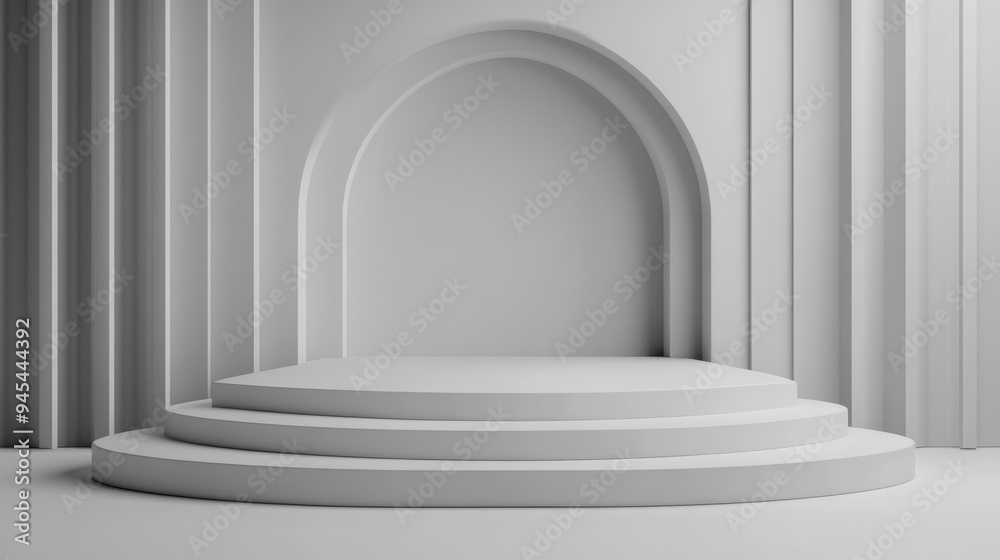 3D rendered white display podium 3D rendered white display podium