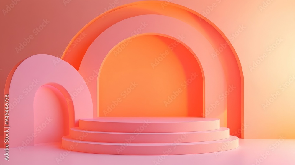 3D Podium Background Template with Unique Shapes 3D Podium Background Template with Unique Shapes