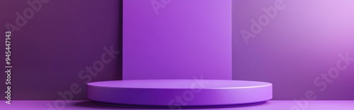 3D purple circular podium on an abstract purple background for product presentation