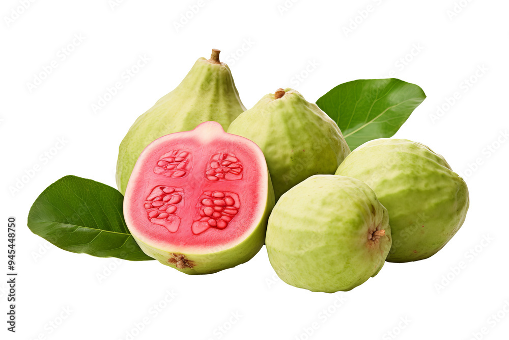 High-quality fresh guava fruit isolated on transparent background for culinary illustrations, healthy food designs, and organic produce visuals High-quality fresh guava fruit isolated on transparent background for culinary illustrations, healthy food designs, and organic produce visuals