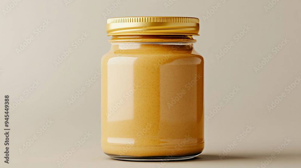 Glass Jar with Gold Lid. Glass Jar with Gold Lid.