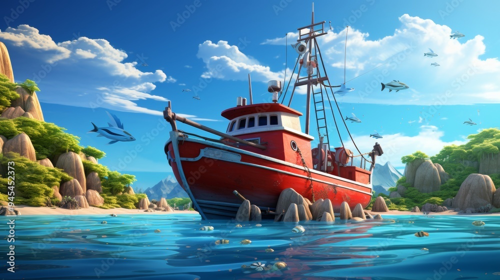 Obraz premium National Fisheries Day 21th September Generative AI