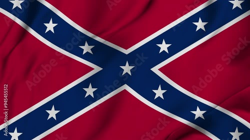 A beautiful view of the confederate flag video. 3d flag-waving video. confederate flag 4K resolution. photo