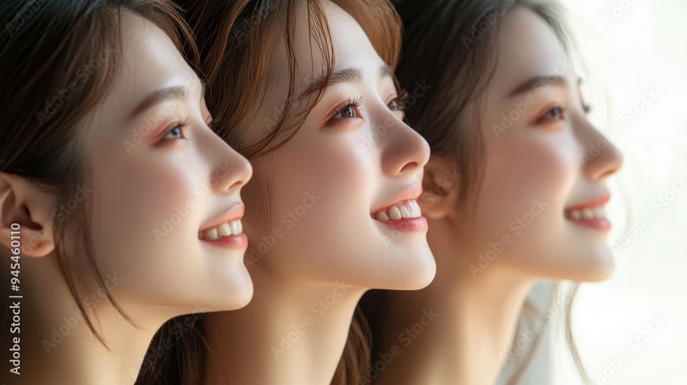 Multiracial ladies posing on studio background with Contour and Highlight makeup sample,healthy skin,collage for skin care concept,Professional Contouring face make-up over,Make up woman face. Multiracial ladies posing on studio background with Contour and Highlight makeup sample,healthy skin,collage for skin care concept,Professional Contouring face make-up over,Make up woman face.