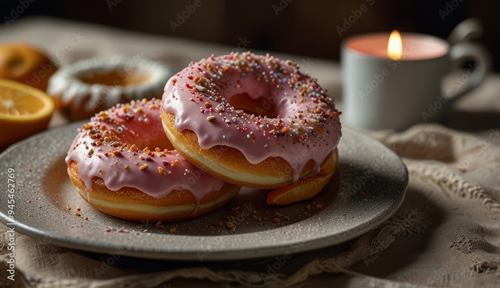 Delicious Pink Frosted Donuts Delicious Pink Frosted Donuts