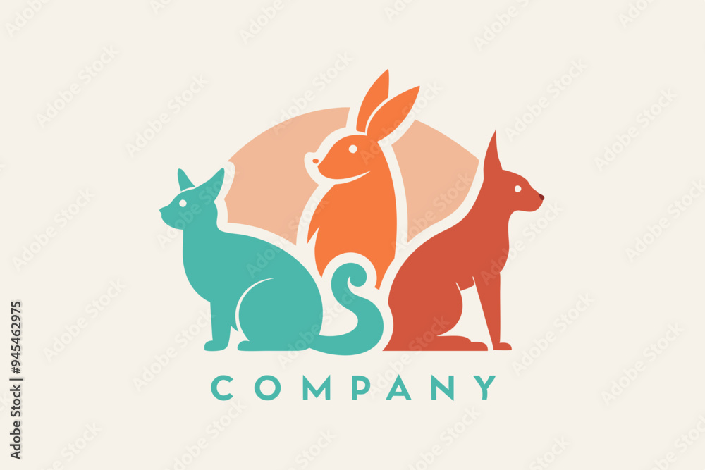 An elegant animal and pet company logo An elegant animal and pet company logo