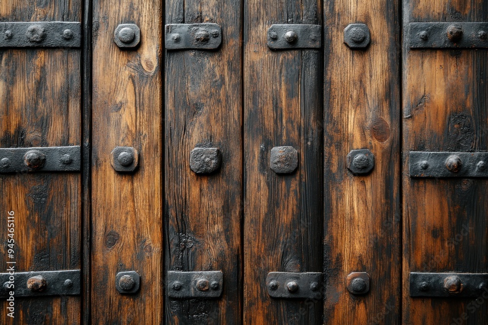 Old wood like a castle door background. Old wood like a castle door background.