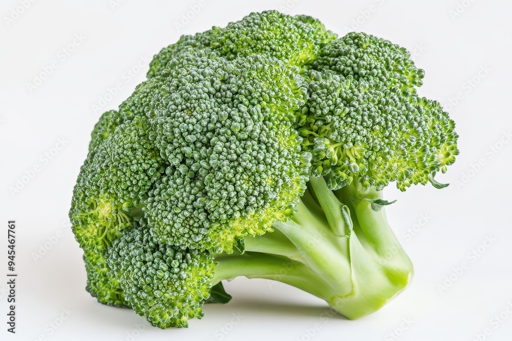 A fresh broccoli head on a light background, showcasing its vibrant green color and texture. A fresh broccoli head on a light background, showcasing its vibrant green color and texture.