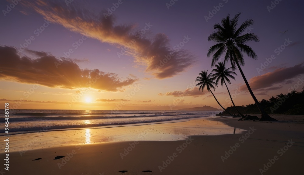 Serene Sunset at Tropical Beach Serene Sunset at Tropical Beach