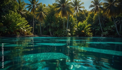 Tropical Paradise with Palm Trees