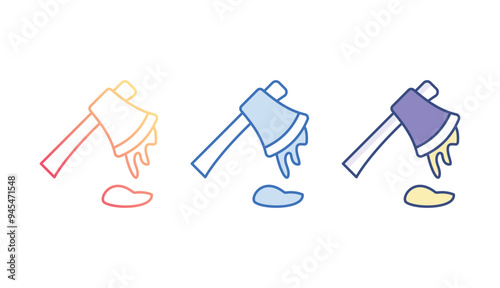 Halloween Axe icon design with white background stock illustration
