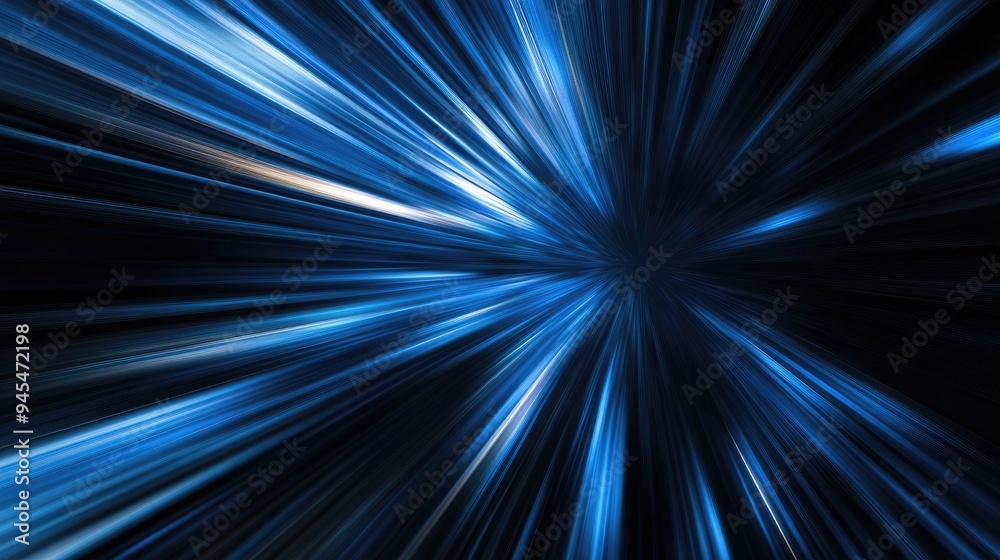 Abstract blurred radial zoom effect in shades of dark blue and light blue on a black backdrop featuring diverging and converging lines for a dynamic visual experience Abstract blurred radial zoom effect in shades of dark blue and light blue on a black backdrop featuring diverging and converging lines for a dynamic visual experience