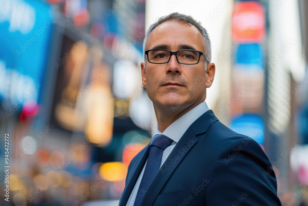 Confident Businessman in City Evening Confident Businessman in City Evening