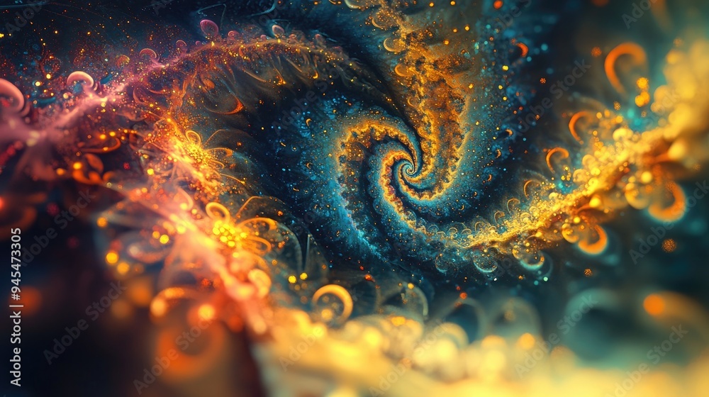 Chaotic and vibrant fractal pattern with abstract shapes rendered in 3D suitable for background or wallpaper use Chaotic and vibrant fractal pattern with abstract shapes rendered in 3D suitable for background or wallpaper use