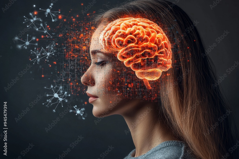 Profile of a Woman with a Fragmenting Brain Symbolizing Cognitive Disintegration Emotional Strain and the Complexity of Mental Processes in a Conceptual Style Profile of a Woman with a Fragmenting Brain Symbolizing Cognitive Disintegration Emotional Strain and the Complexity of Mental Processes in a Conceptual Style