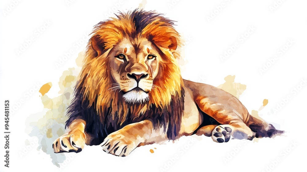 Majestic Lion Watercolor Painting Illustration Majestic Lion Watercolor Painting Illustration