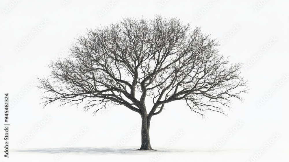 Bare Tree in Winter Landscape. Bare Tree in Winter Landscape.