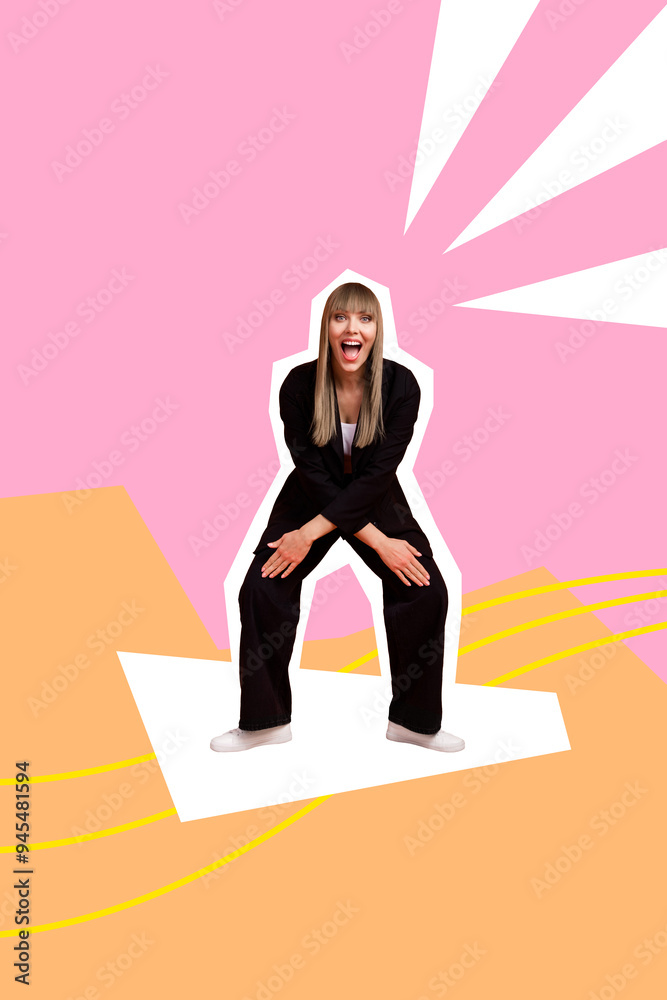 Composite collage image of blonde funny girl dancing have fun enjoy discotheque unusual fantasy billboard comics Composite collage image of blonde funny girl dancing have fun enjoy discotheque unusual fantasy billboard comics