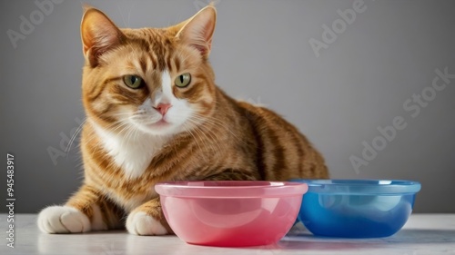  High-back cat bowl, small base, plastic material