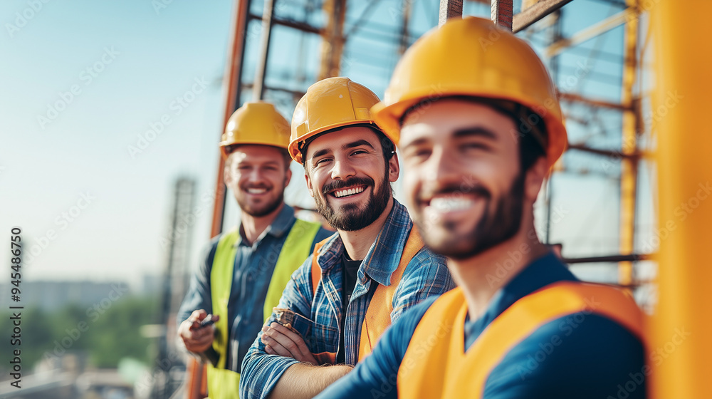 Portrait of 3 construction workers looking at the camera
Portrait of 3 construction workers looking at the camera