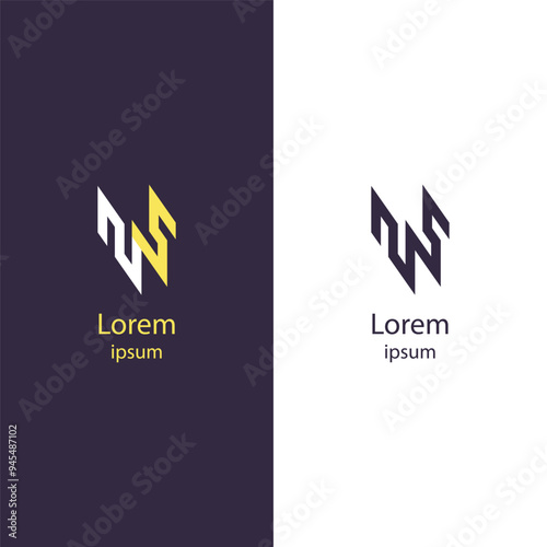 Abstract geometric logo featuring dual lightning bolts in a sleek, angular design. Ideal for tech companies, energy sectors, and innovative brands.