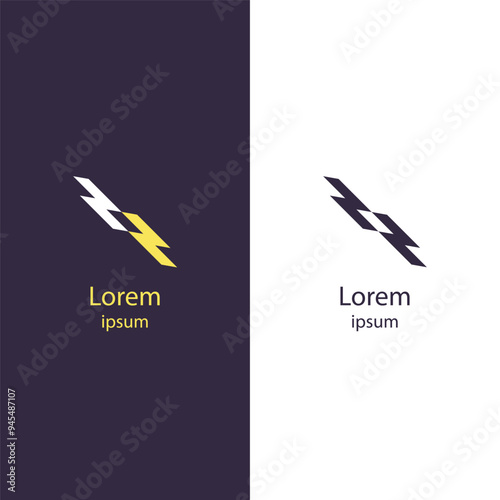 Modern abstract logo featuring a lightning bolt design with a sleek, geometric style. Perfect for tech companies, energy sectors, and innovative brands.