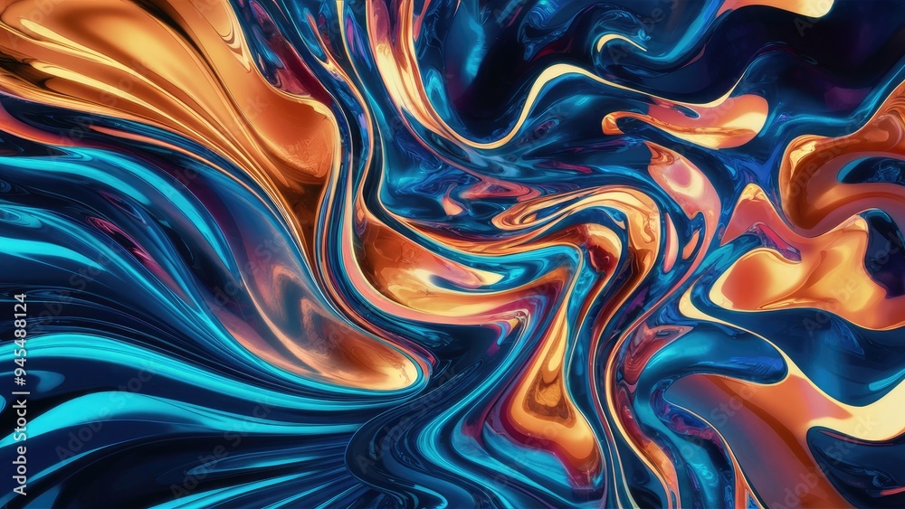 Vibrant Abstract Glass Textures with Flowing Waves - 3D Render Vibrant Abstract Glass Textures with Flowing Waves - 3D Render