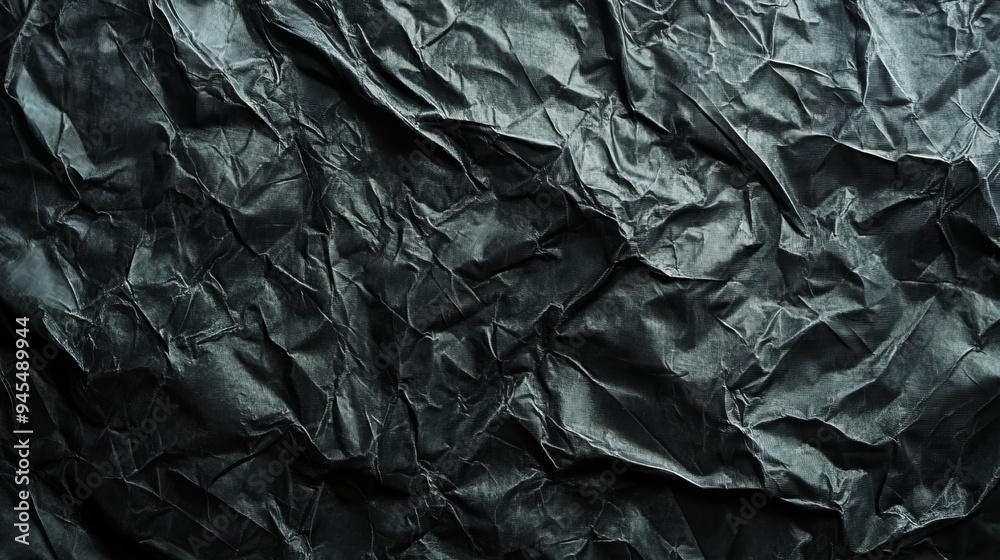 Crumpled Black Fabric Texture. Crumpled Black Fabric Texture.