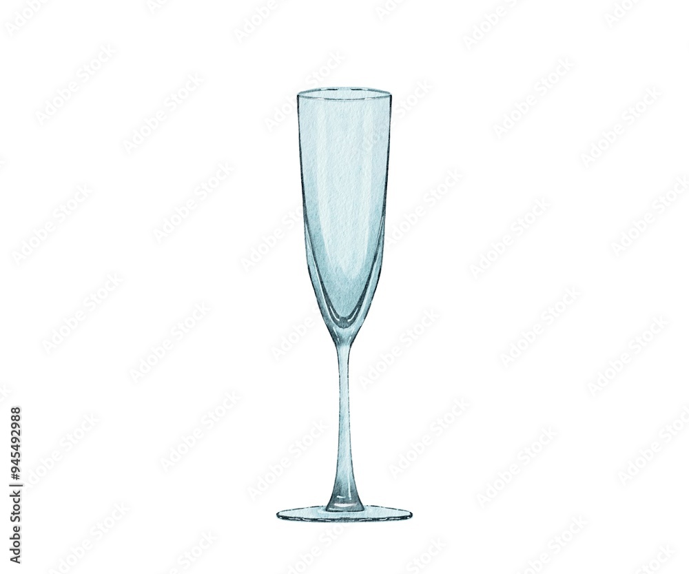 Obraz premium Glass glass for champagne, wine, drinks, cocktails. High quality photo