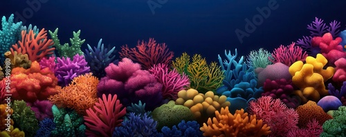 Glowing underwater coral reef scene, full of vibrant colors, marine glowtime, stunning and immersive