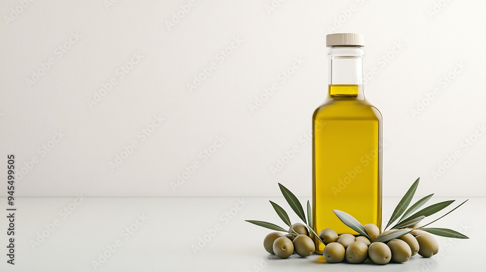 Olive Oil Bottle and Olives. Olive Oil Bottle and Olives.