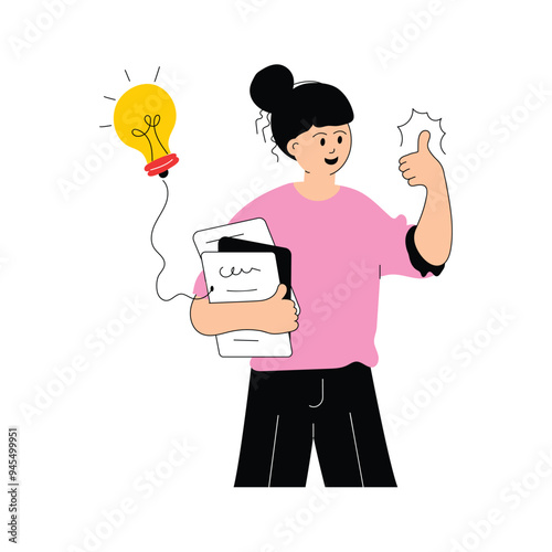 An amazing illustration of brilliant student in modern style