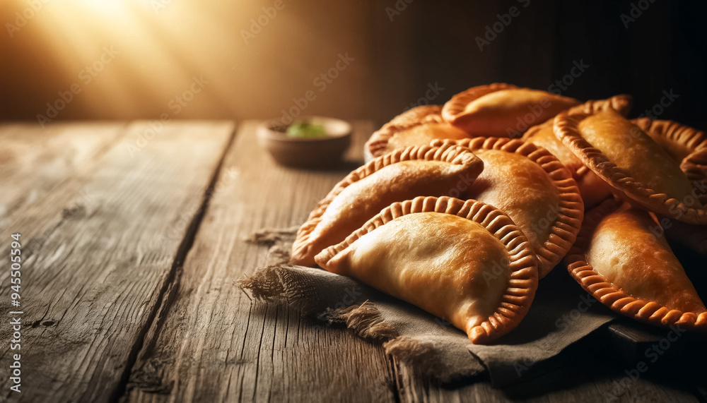 Fototapeta premium Empanada Showcase with Copy Space